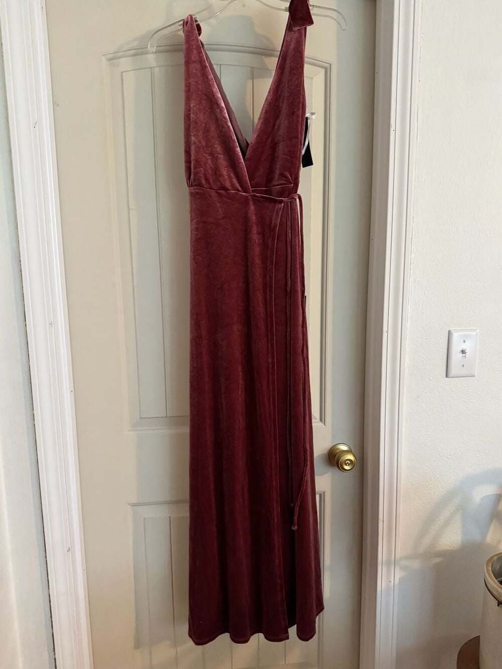 Lulus pink velvet maxi dress size xs new with tags - Picture 4 of 5